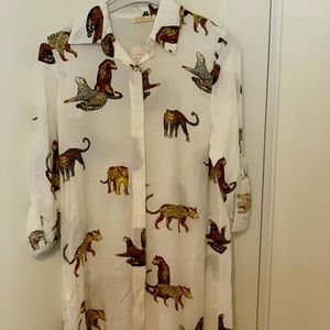 White dress with animal pictures